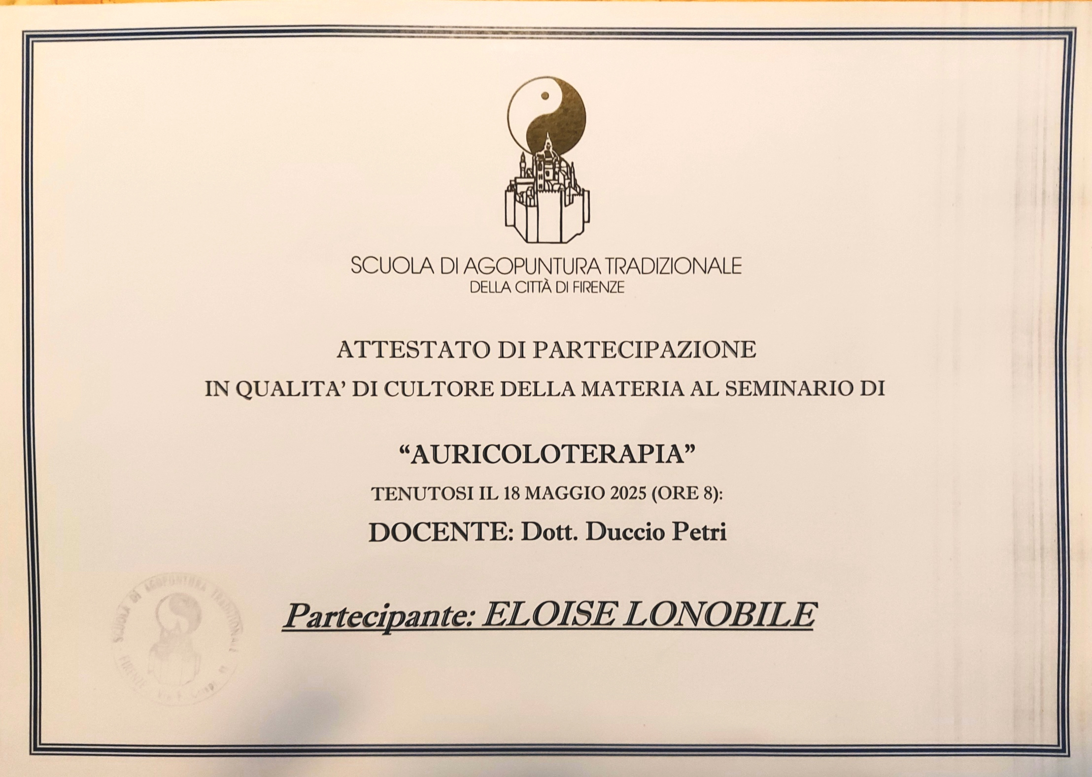 Scuola di Agopuntura Tradizionale della Città di Firenze - Auricoloterapia